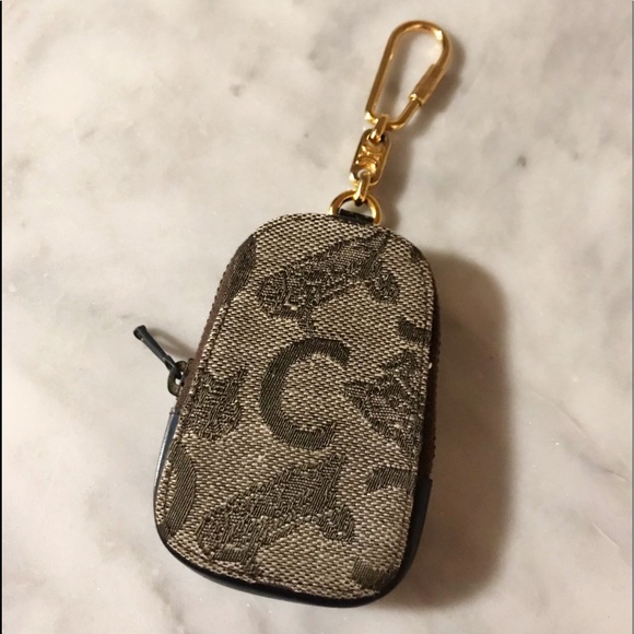Celine Accessories Auth Celine Ultra Rare C Logo Coin Pouch Keychain